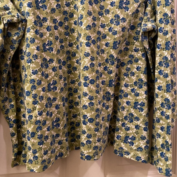 Karen Scott Sport Top Jersey Long Sleeve Green Blue Floral V Neck WM SZ 2X - Picture 4 of 12